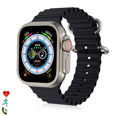 Smartwatch J68+ mit Sportmodi und Gesundheitssensoren, Benachrichtigungsalarmen und Bluetooth-Anrufen. Multifunktionskrone.