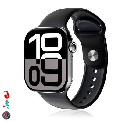 S10P smartwatch with a 2.1" high-resolution display and 1GB of internal memory. Over 100 sport modes and over 500 interchangeable dials. Voice translator, ebooks, and skill games.