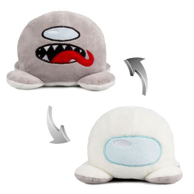 Among Us peluche reversibile con 2 facce, 16 cm.