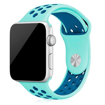 Bracelet sport en silicone compatible avec Apple Watch : 42/44/45/49 mm