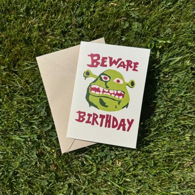 Carte de vœux d'anniversaire « Attention ! » Ogre