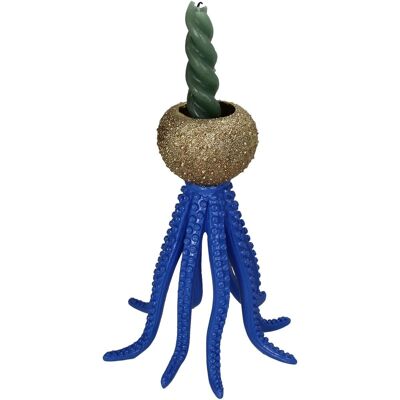 Candelabro pulpo azul Precioso candelabro de color rosa con forma de pulpo. Material: porcelana Dimensiones: 16x16x20cm