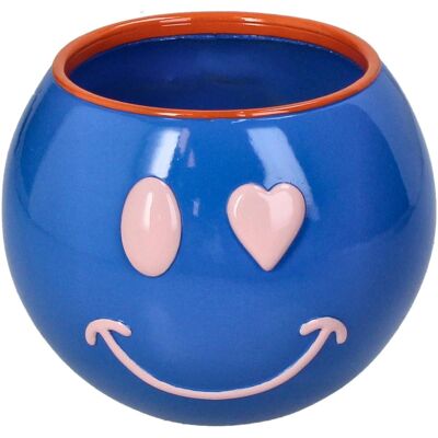 Maceta SMILEY azul