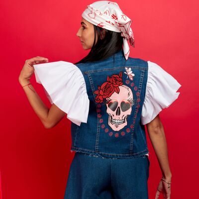 Chaleco de Mujer Volante Skull Expresiones