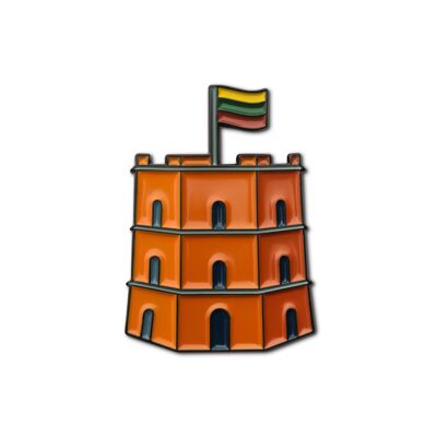 Spilla smaltata "Castello di Gediminas"