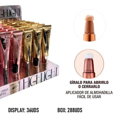ILLUMINANTE CON APPLICATORE INVOLUCRO ORO E ROSA