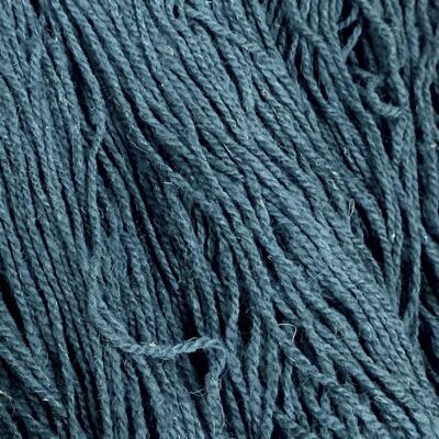 Hilo de lana orgánica verde / azul
