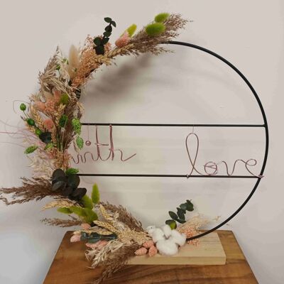 Decorative Floral Arrangement Dried Flowers - Circle to Place - Idyllic Large With Message