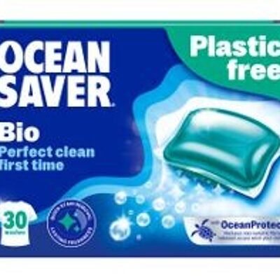 OceanSaver, 30 capsules de lessive bio sans plastique (paquet de 5)