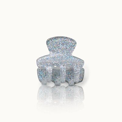 Petite pince à cheveux à paillettes argentées