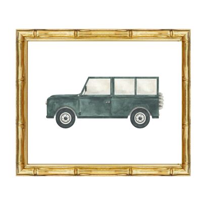 Coeur et Maman Nursery Wall Art Print - Land Rover Defender | Baby Gift