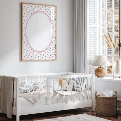 Lámina de pared para habitación infantil "Coeur et Maman" - Tablero floral | Regalo para bebé