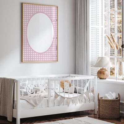 Decorazione murale per cameretta Coeur et Maman - Tappetino a quadretti | Regalo per neonati