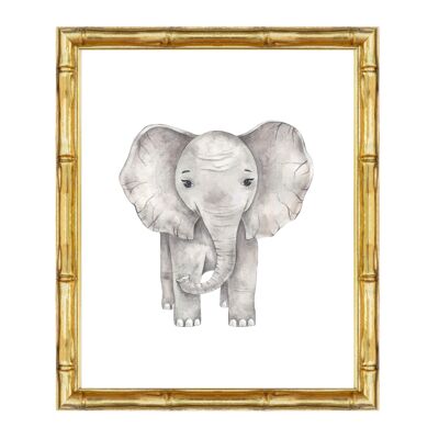 Lámina de pared para habitación infantil "Corazón y Mamá" - Elefante | Regalo para bebé