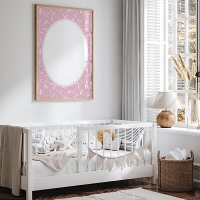 Coeur et Maman - Decorazione murale per cameretta - Quadro botanico | Regalo per neonati