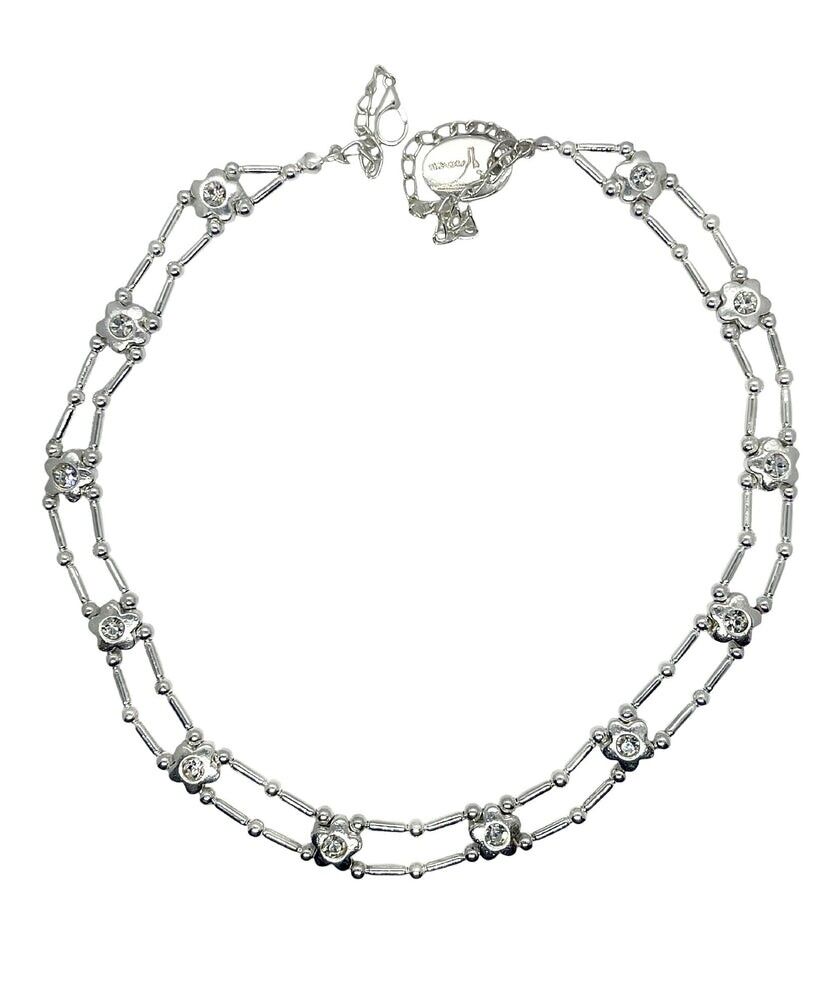Girocollo a fiore Sw in cristallo argento 10µ