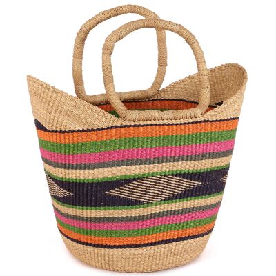 ABA : Panier de courses vert, orange et rose