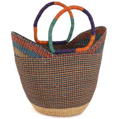 BAAKO : Panier de courses orange, bleu et bleu marine