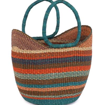 AHAHAN: Cesta de la compra naranja, azul y marrón