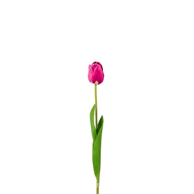 Tulipe artificielle Soft Touch 50 cm - Rose foncé