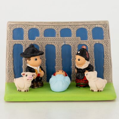 Crèche de Noël faite à la main, produit du commerce équitable de Ségovie