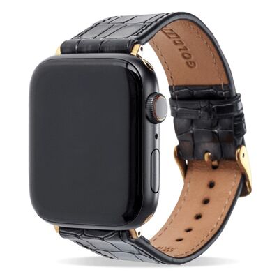 Cinturino per Apple Watch grigio Milano (adattatore oro) 42/44/45mm