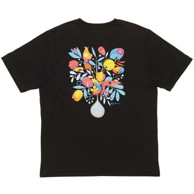 Maglietta a maniche corte Flores nera