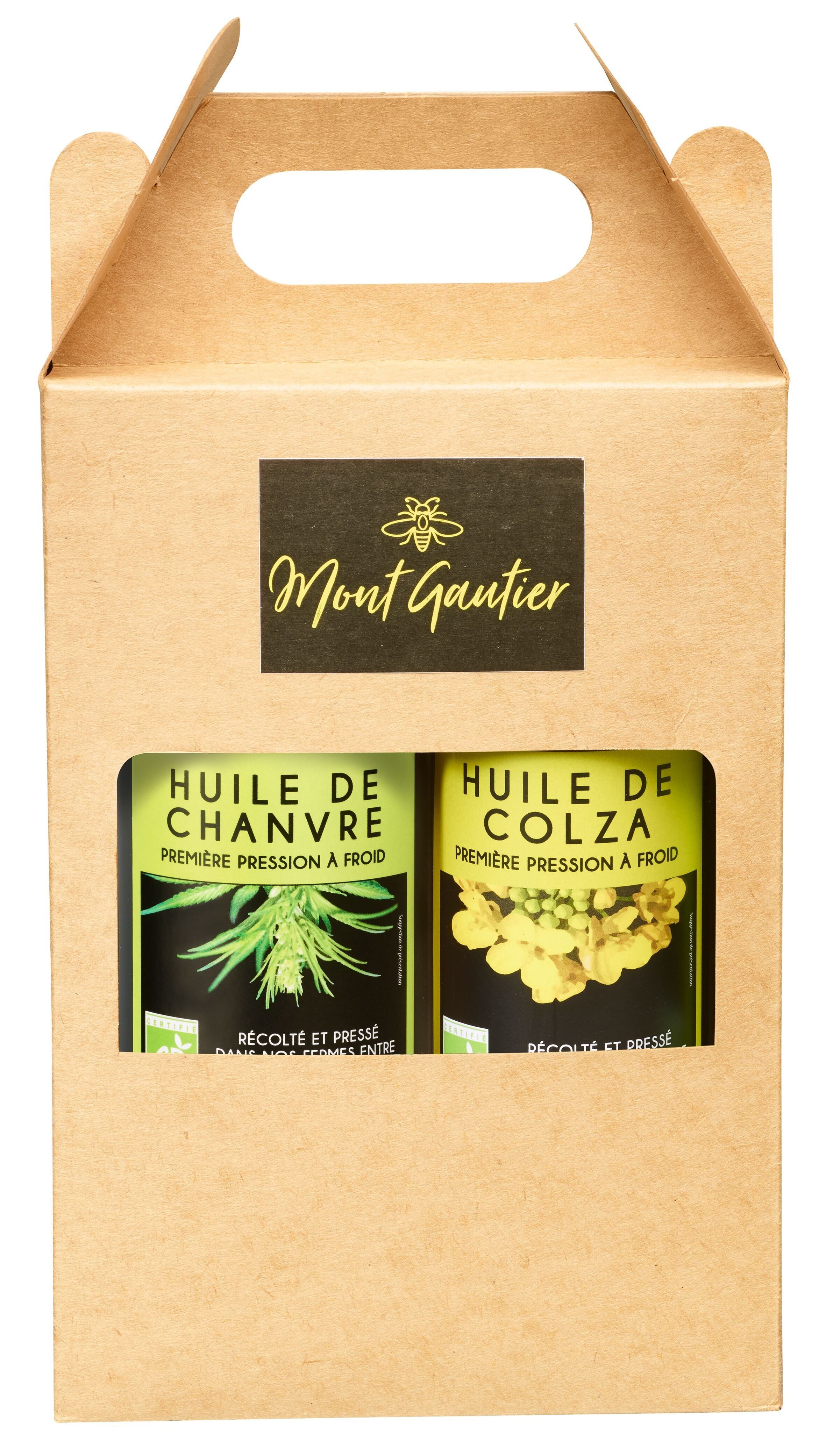 Box of 2 organic oils – hemp/rapeseed