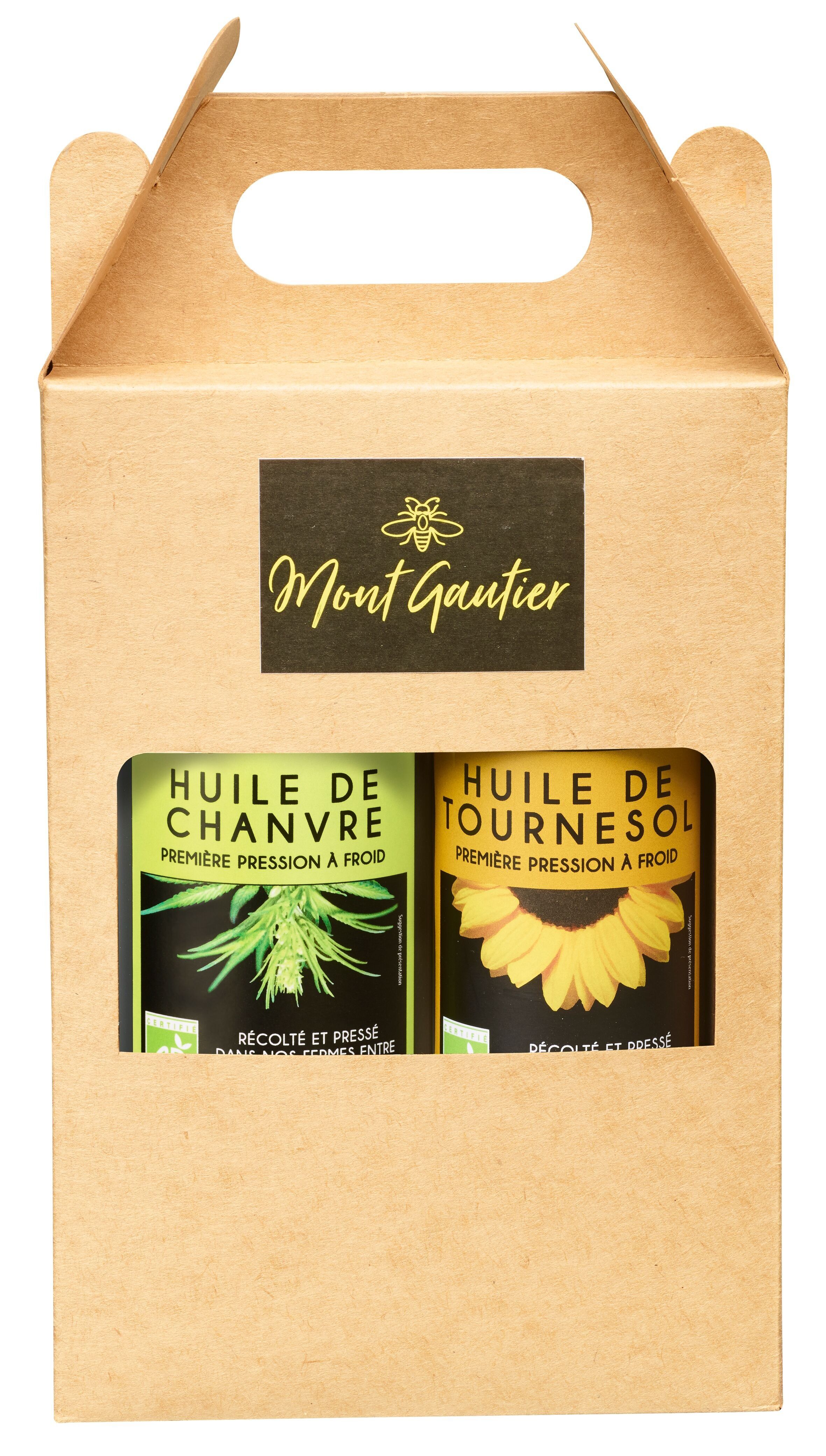 Box of 2 organic oils – hemp/sunflower