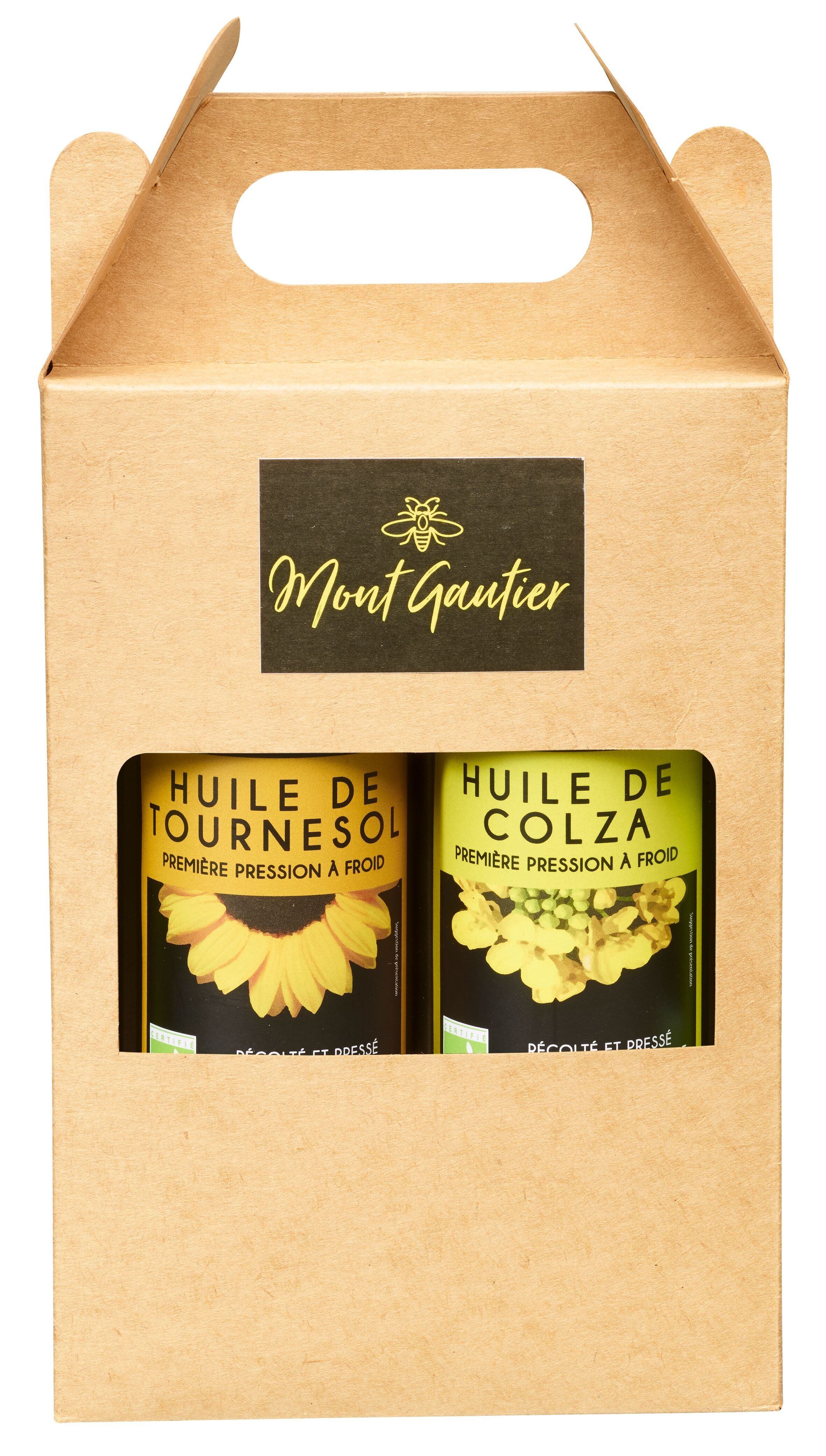 Box of 2 organic oils – rapeseed/sunflower
