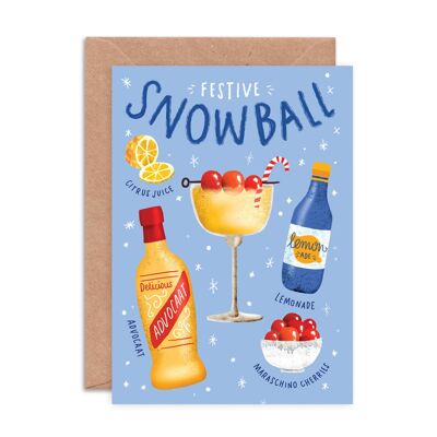 Carte de vœux « Recette de boules de neige » - Carte de Noël illustrée A6