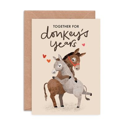 Tarjeta de felicitación "Años de Burro" - A6 - Amor, Amistad y San Valentín