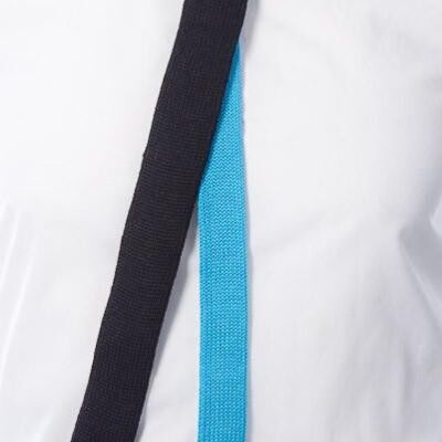 Skinny Tie: Black and Turquoise (Contrast Back)