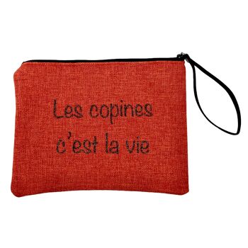 Pochette L, Les copines c'est la vie, anjou orange