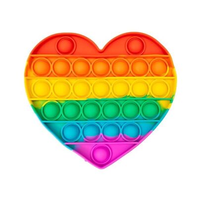 Giocattoli agitati | Pop it | Cuore arcobaleno