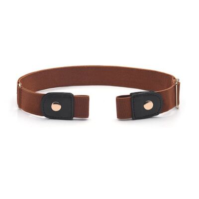 Buckle-free elastic belt | elastic belt | Ladies and gentlemen | light brown