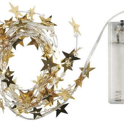 Guirlande LED étoile en laiton – Guirlande lumineuse festive et élégante