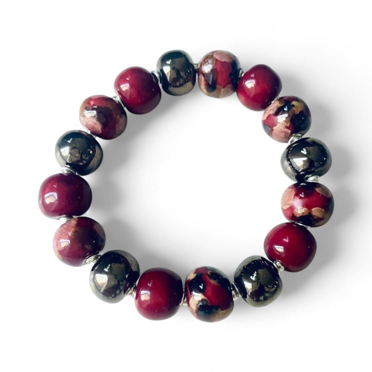 KAZURI | Pulsera Globos | Mezcla Burdeos