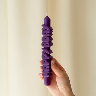 Vela cónica FELIZ CUMPLEAÑOS | Vela de cumpleaños | Hecha a mano | Vela artesanal | Vela grande 3D
