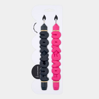 Bougie conique CONFROTATIONAL SET 1 | F*ck you & Love you | Fait main | Bougie artisanale