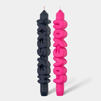 Taper candle LOVING SET 1