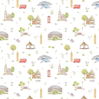 Coeur et Maman Town & Country Toile Wallpaper – Heritage English Toile Print for Children’s Rooms, Nurseries & Traditional English and Grandmillennial Interiors (52 cm × 10 m)