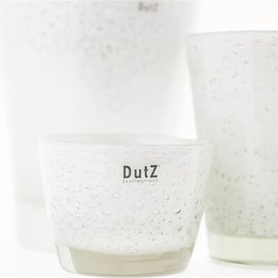 Vase CONIQUE - H19 D15 cm - BLANC à BULLES par DutZ