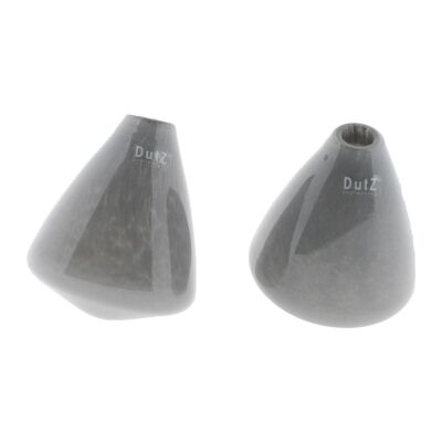 VASE TUMBLING - H12 D10 cm - GRIS
