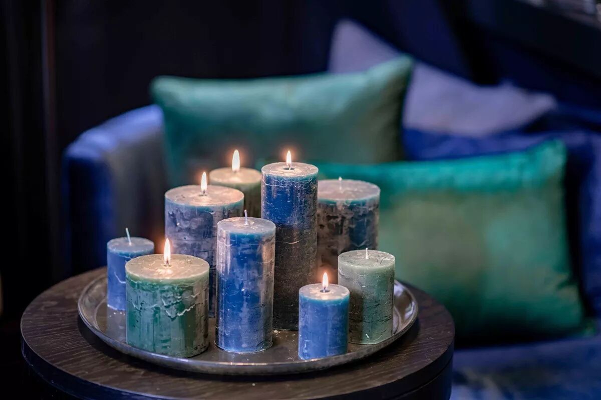 CANDELA RUSTICA DI LUSSO - BLU NAVY