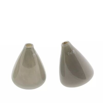 Vase culbutant - H12 D10 cm - TAUPE
