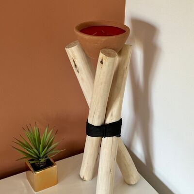 Support à tajine en bois à trépied – Couscoussier artisanal