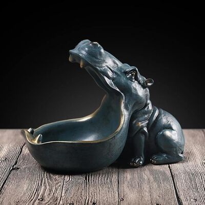 Figurina di ippopotamo in resina artigianale