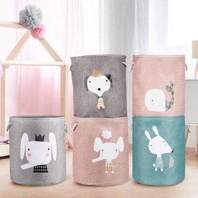 Panier à linge pliable avec couvercle en forme d'animal