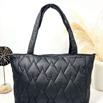 BOLSO TOTE GRANDE ACOLCHADO Y TEJIDO ULTRA MODA